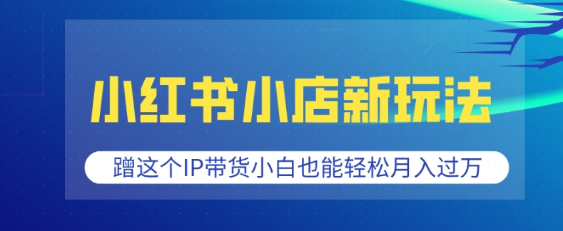 小红书小店新玩法，蹭这个IP带货，小白也能轻松月入过W【揭秘】直击课堂-直击课堂博客|网赚教程_各大网赚论坛VIP教程直击课堂博客