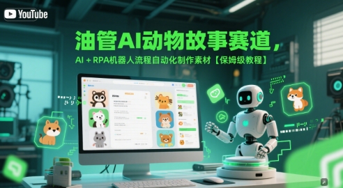 油管AI动物故事赛道，AI+RPA机器人流程自动化制作素材【保姆级教程】直击课堂-直击课堂博客|网赚教程_各大网赚论坛VIP教程直击课堂博客