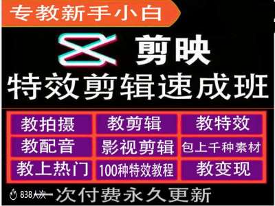 剪映特效教程和运营变现教程，特效剪辑速成班，专教新手小白直击课堂-直击课堂博客|网赚教程_各大网赚论坛VIP教程直击课堂博客