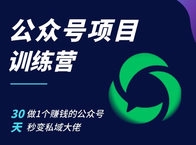 公众号项目训练营，30天做1个赚钱的公众号，秒变私域大佬直击课堂-直击课堂博客|网赚教程_各大网赚论坛VIP教程直击课堂博客