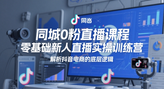 同城0粉直播课程，零基础新人直播实操训练营，解析抖音电商的底层逻辑直击课堂-直击课堂博客|网赚教程_各大网赚论坛VIP教程直击课堂博客