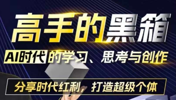高手的黑箱：AI时代学习、思考与创作-分红时代红利，打造超级个体直击课堂-直击课堂博客|网赚教程_各大网赚论坛VIP教程直击课堂博客