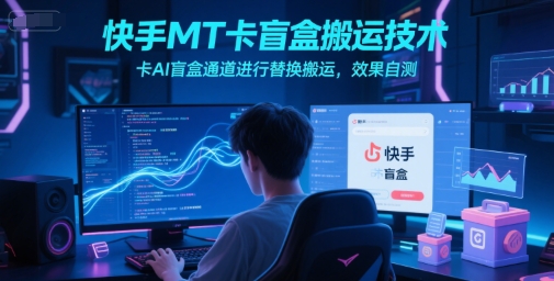 快手MT卡盲盒搬运技术，卡AI盲盒通道进行替换搬运，效果自测直击课堂-直击课堂博客|网赚教程_各大网赚论坛VIP教程直击课堂博客
