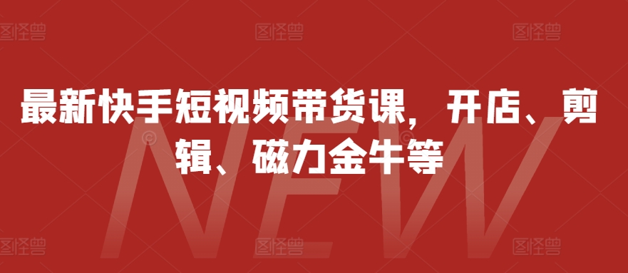 最新快手短视频带货课，开店、剪辑、磁力金牛等直击课堂-直击课堂博客|网赚教程_各大网赚论坛VIP教程直击课堂博客