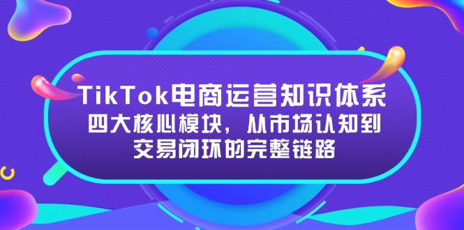 TikTok电商运营知识体系：四大核心模块，从市场认知到交易闭环的完整链路直击课堂-直击课堂博客|网赚教程_各大网赚论坛VIP教程直击课堂博客