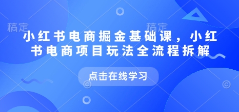 小红书电商掘金课，小红书电商项目玩法全流程拆解(更新5月)直击课堂-直击课堂博客|网赚教程_各大网赚论坛VIP教程直击课堂博客