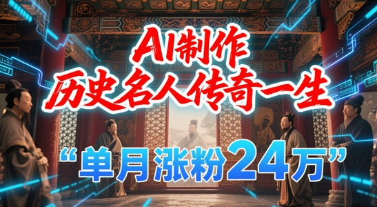 暴力起号！用AI制作历史名人传奇一生，单月涨粉24W，涨粉+变现赛道黑马来了直击课堂-直击课堂博客|网赚教程_各大网赚论坛VIP教程直击课堂博客