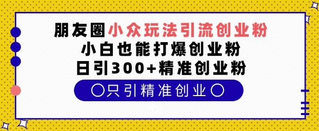 朋友圈小众玩法引流创业粉，小白也能打爆创业粉，日引300+精准创业粉【揭秘】直击课堂-直击课堂博客|网赚教程_各大网赚论坛VIP教程直击课堂博客