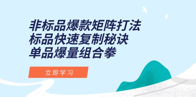 非标品爆款矩阵打法，标品快速复制秘诀，单品爆量组合拳直击课堂-直击课堂博客|网赚教程_各大网赚论坛VIP教程直击课堂博客