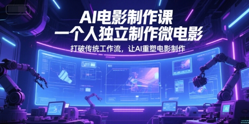 AI电影制作课，一个人独立制作微电影，打破传统工作流，让AI重塑电影制作直击课堂-直击课堂博客|网赚教程_各大网赚论坛VIP教程直击课堂博客