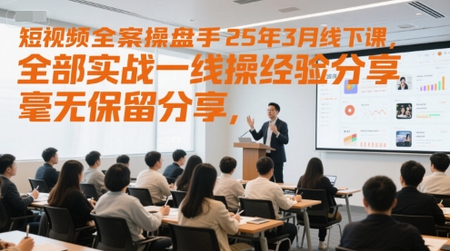 短视频全案操盘手25年3月线下课，全部实战一线操盘手经验分享，毫无保留分享，全是干货直击课堂-直击课堂博客|网赚教程_各大网赚论坛VIP教程直击课堂博客