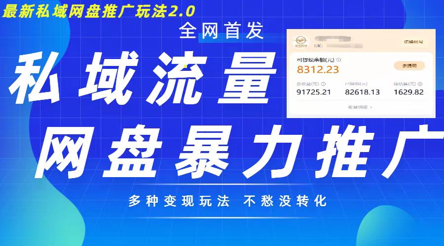 最新暴力私域网盘拉新玩法2.0，多种变现模式，并打造私域回流，轻松日入500+【揭秘】直击课堂-直击课堂博客|网赚教程_各大网赚论坛VIP教程直击课堂博客