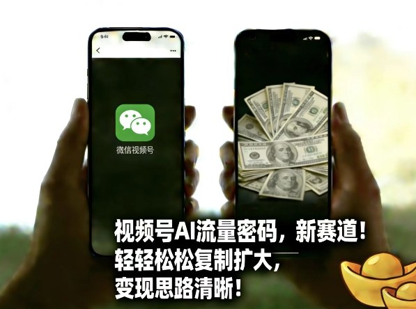视频号AI流量密码新赛道,轻轻松松复制扩大,变现思路清晰-直击课堂