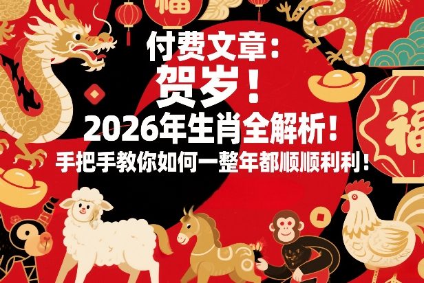 付费文章:贺岁!2026年生肖全解析!手把手教你如何一整年都顺顺利利!-直击课堂